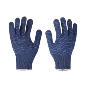 100% Cotton Knitted Gloves with Dual-Side PVC Dots