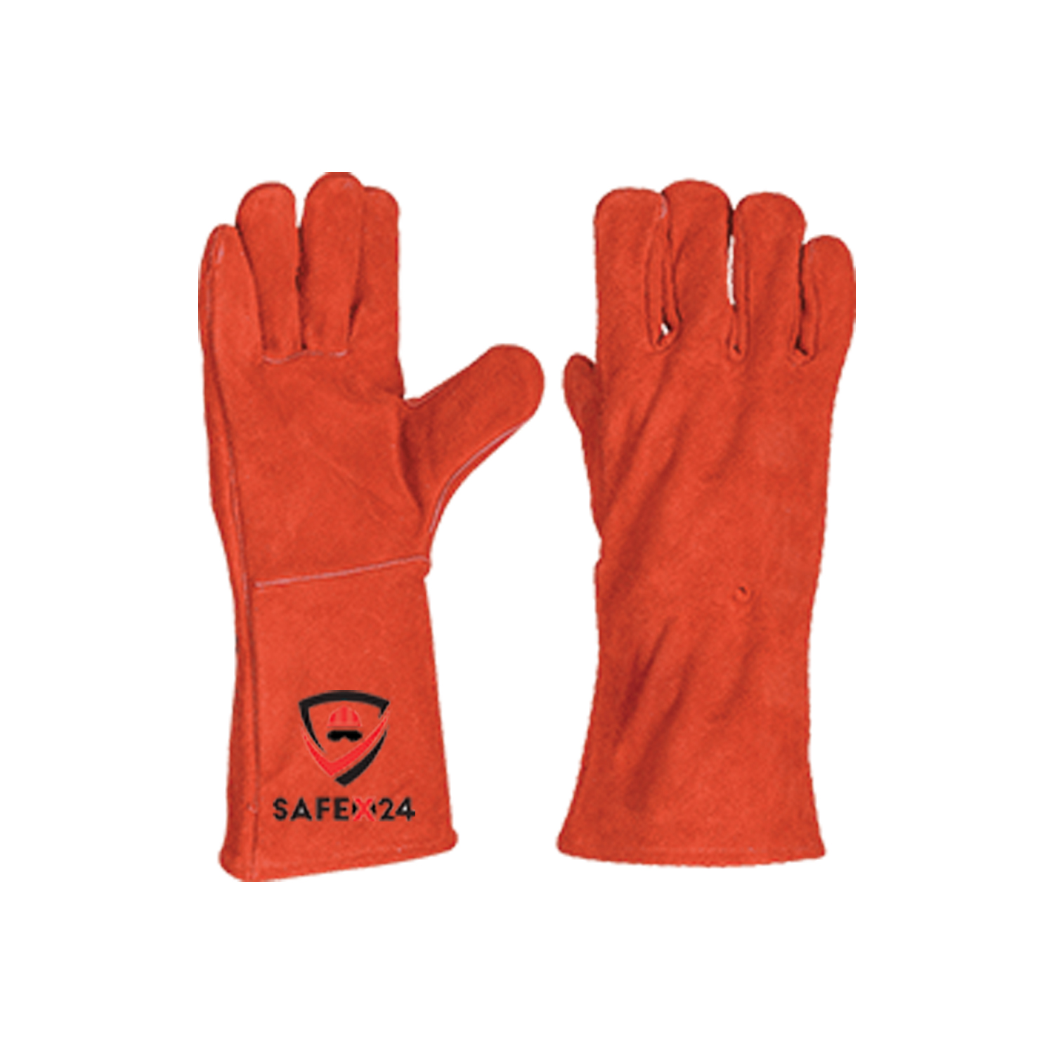 Red Split Welding Gloves with Lining