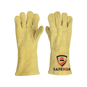 Yellow Split Welding Gloves with Lining