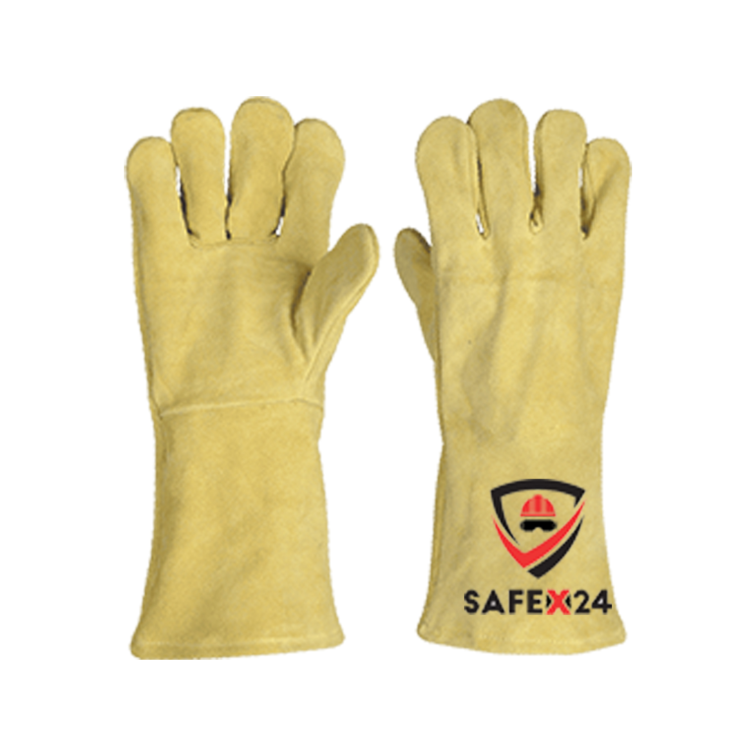 Yellow Split Welding Gloves with Lining